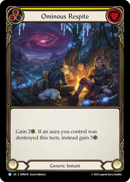Ominous Respite (Yellow) [OMN218] (Omens of the Third Age)  Rainbow Foil | Boutique FDB TCG