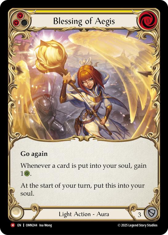 Blessing Of Aegis (Yellow) [OMN244] (Omens of the Third Age) | Boutique FDB TCG