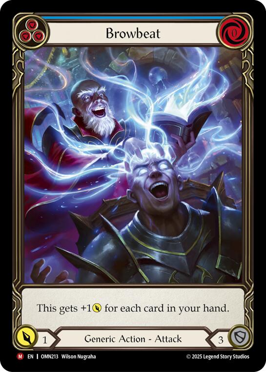 Browbeat (Blue) (Extended Art) [OMN213] (Omens of the Third Age)  Cold Foil | Boutique FDB TCG