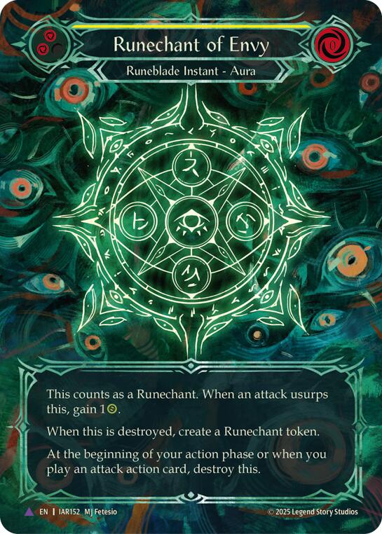 Runechant of Envy (Yellow) (Marvel) [IAR152-MV] (Omens of the Third Age)  Cold Foil | Boutique FDB TCG