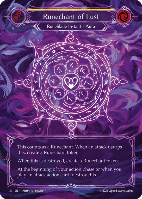 Runechant of Lust (Yellow) (Marvel) [IAR154-MV] (Omens of the Third Age)  Cold Foil | Boutique FDB TCG