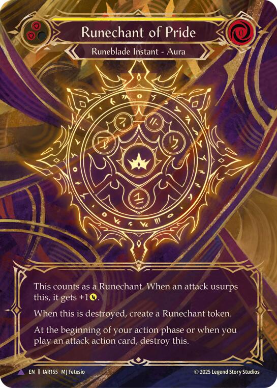 Runechant of Pride (Yellow) (Marvel) [IAR155-MV] (Omens of the Third Age)  Cold Foil | Boutique FDB TCG