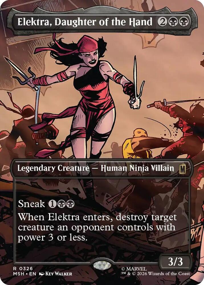 Elektra, Daughter of the Hand (Borderless) (0326) [Marvel Super Heroes] | Boutique FDB TCG