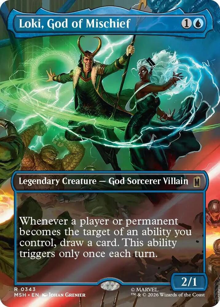 Loki, God of Mischief (Borderless) (343) [Marvel Super Heroes] | Boutique FDB TCG