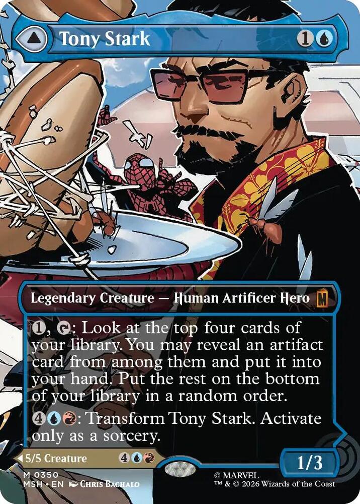 Tony Stark (Borderless) (0350) [Marvel Super Heroes] | Boutique FDB TCG