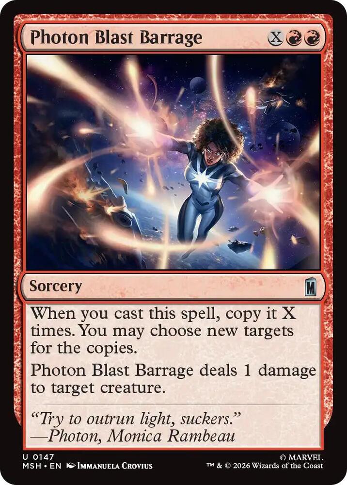 Photon Blast Barrage (147) [Marvel Super Heroes] | Boutique FDB TCG