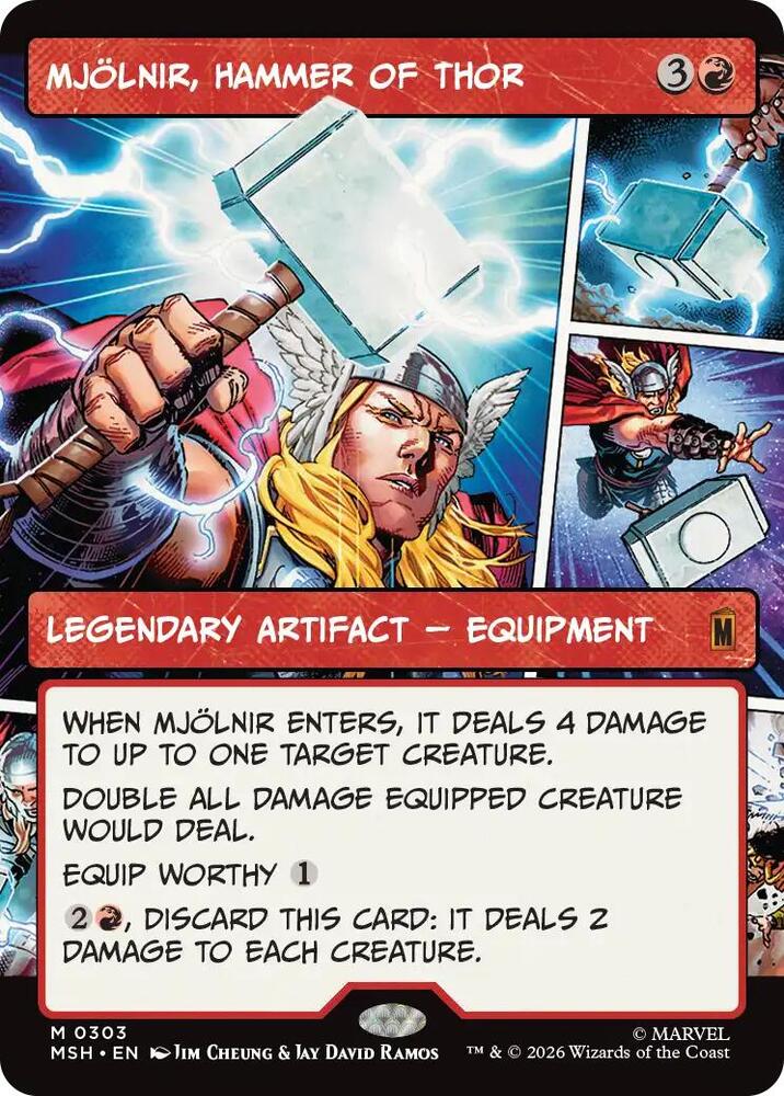 Mjolnir, Hammer of Thor (Borderless) (0303) [Marvel Super Heroes] | Boutique FDB TCG