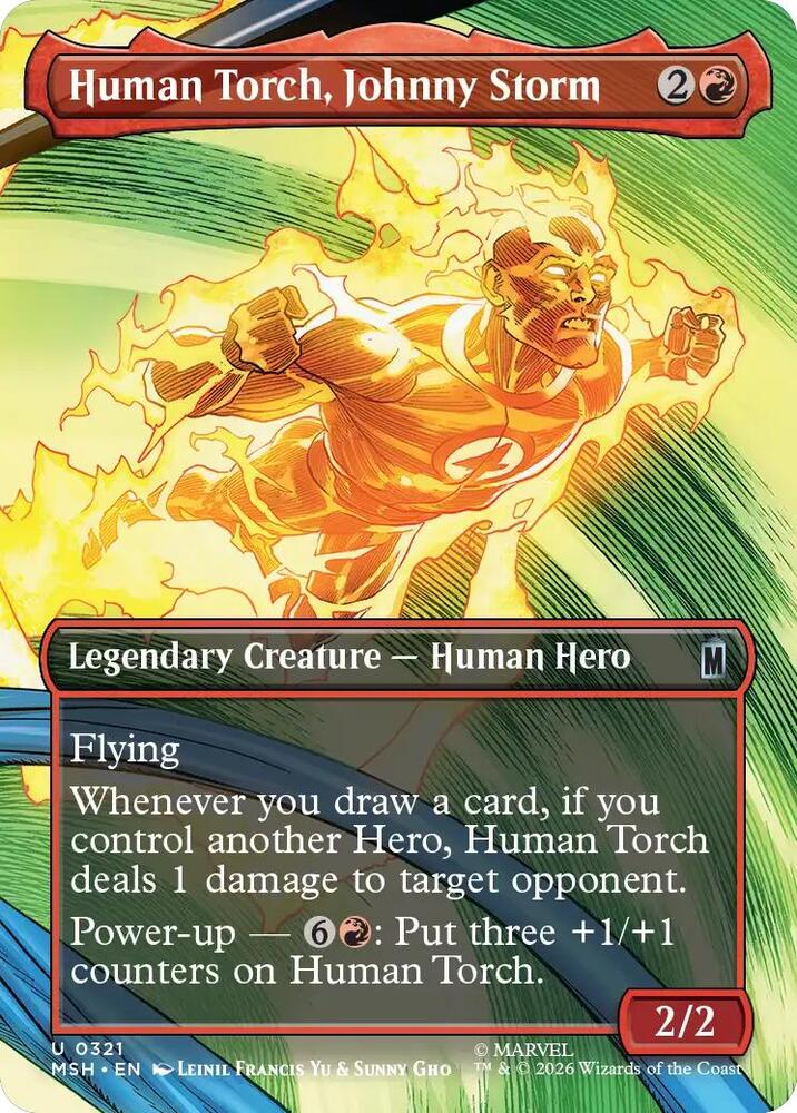 Human Torch, Johnny Storm (Borderless) (321) [Marvel Super Heroes] | Boutique FDB TCG