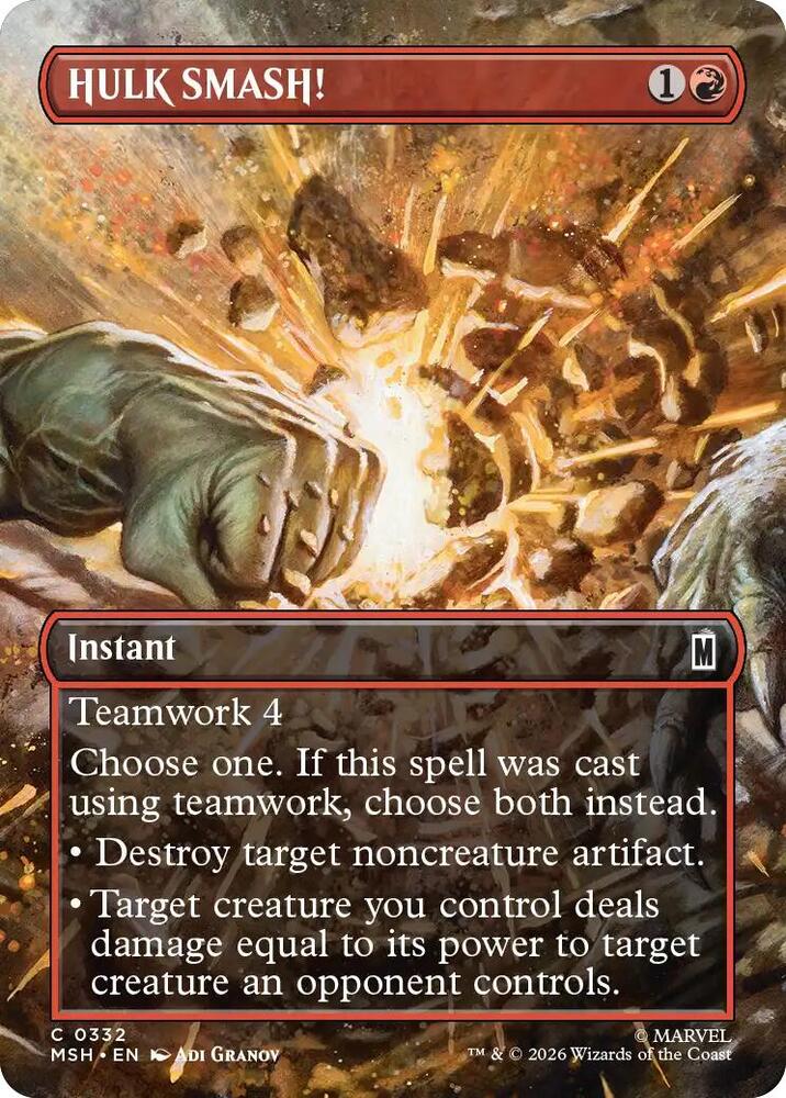 HULK SMASH! (Borderless) (332) [Marvel Super Heroes] | Boutique FDB TCG