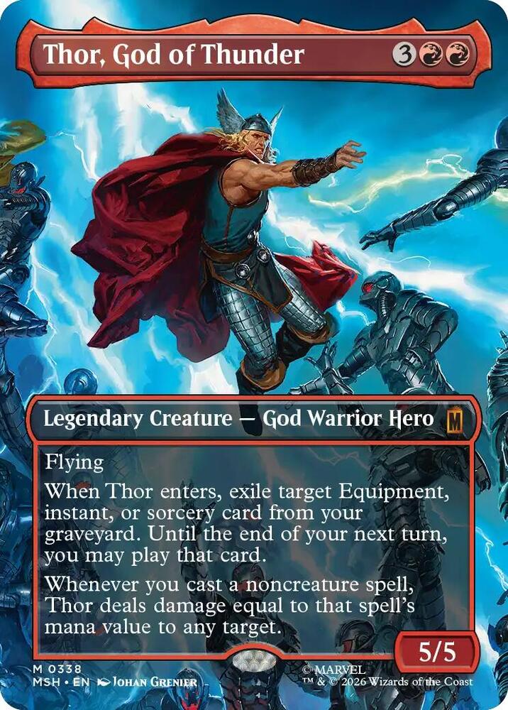 Thor, God of Thunder (Borderless) (0338) [Marvel Super Heroes] | Boutique FDB TCG