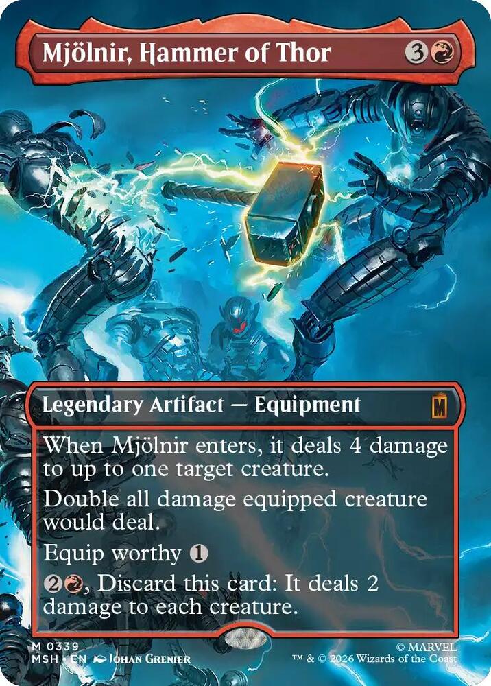 Mjolnir, Hammer of Thor (Borderless) (0339) [Marvel Super Heroes] | Boutique FDB TCG