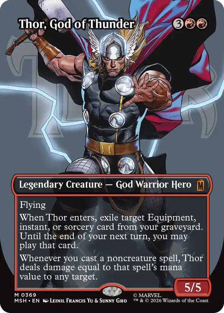 Thor, God of Thunder (Borderless) (0369) [Marvel Super Heroes] | Boutique FDB TCG