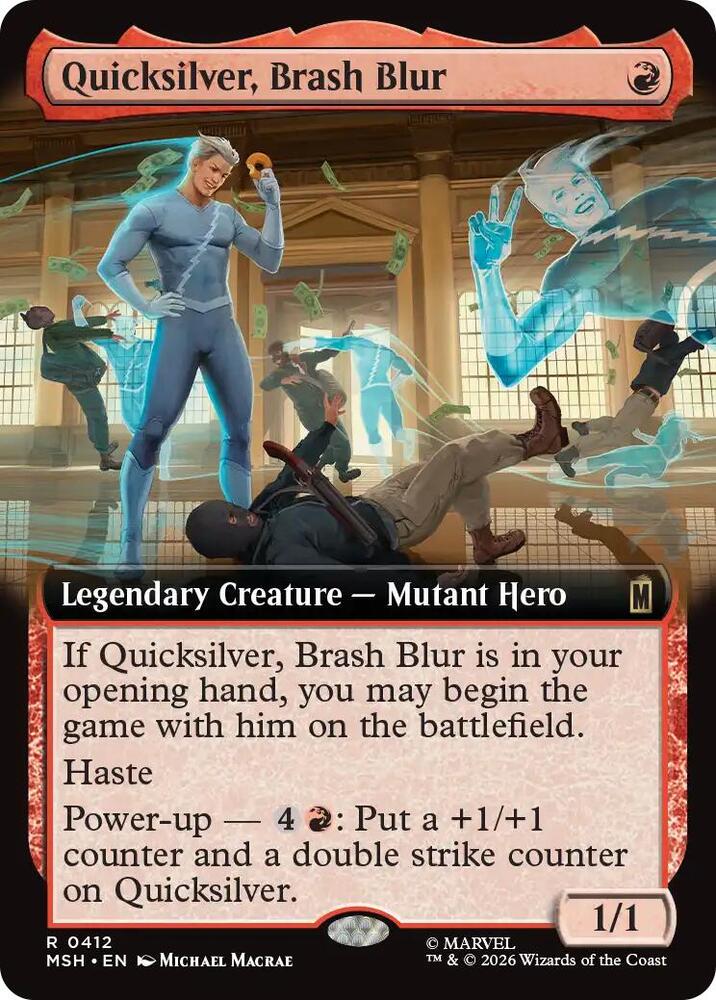 Quicksilver, Brash Blur (Extended Art) (412) [Marvel Super Heroes] | Boutique FDB TCG