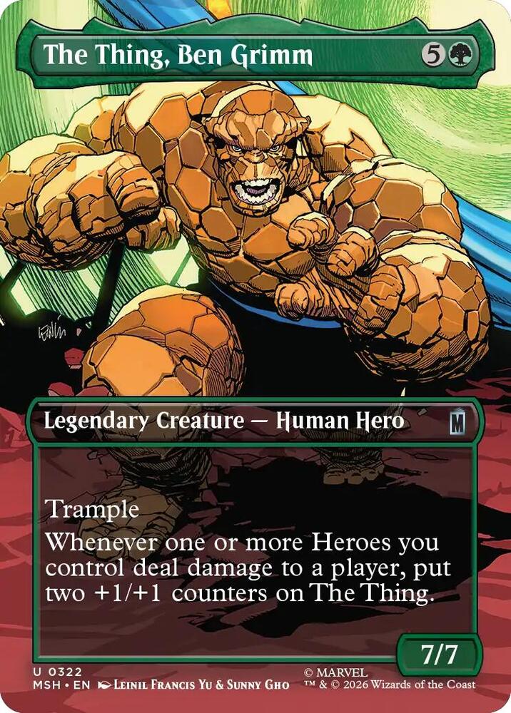 The Thing, Ben Grimm (Borderless) (322) [Marvel Super Heroes] | Boutique FDB TCG