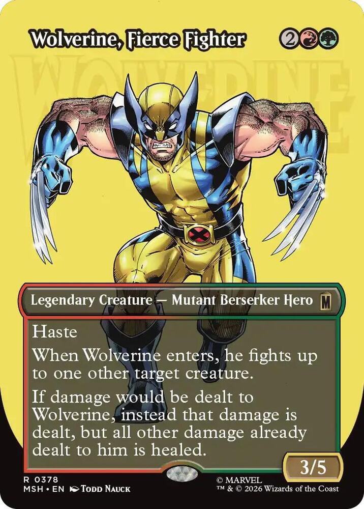 Wolverine, Fierce Fighter (Borderless) (378) [Marvel Super Heroes] | Boutique FDB TCG
