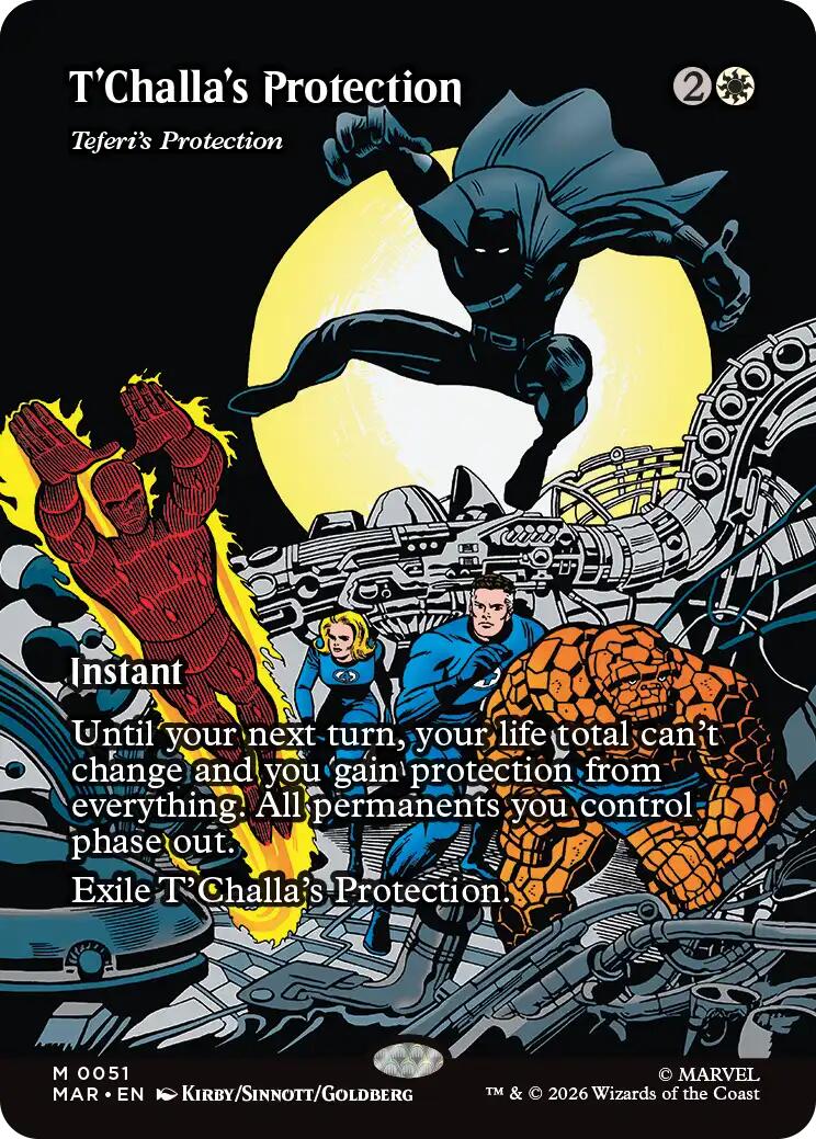 T'Challa's Protection - Teferi's Protection (Borderless) [Marvel Universe: Eternal-Legal] | Boutique FDB TCG