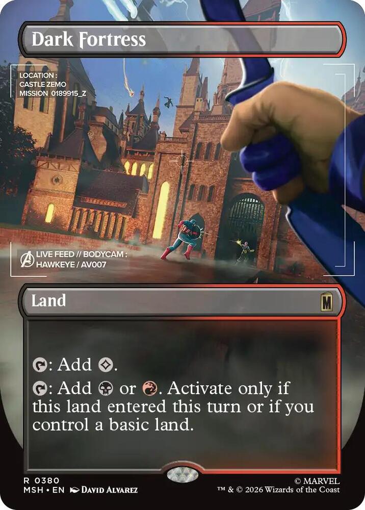 Dark Fortress (Borderless) (380) [Marvel Super Heroes] | Boutique FDB TCG