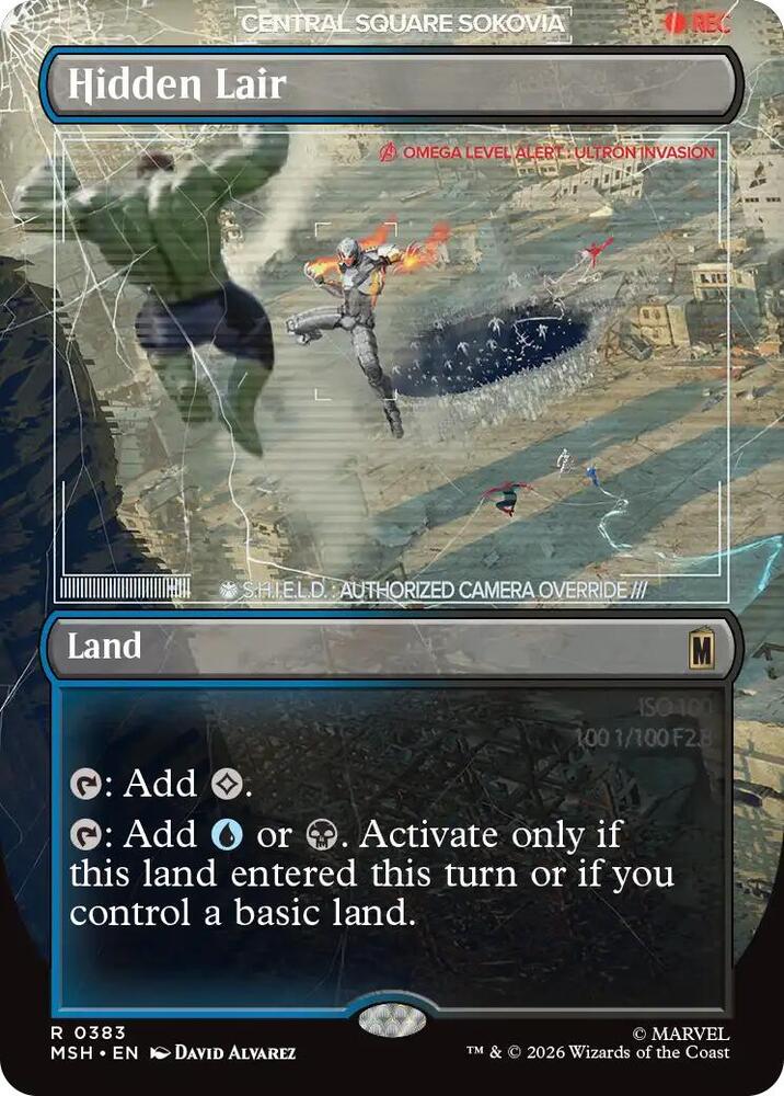 Hidden Lair (Borderless) (383) [Marvel Super Heroes] | Boutique FDB TCG