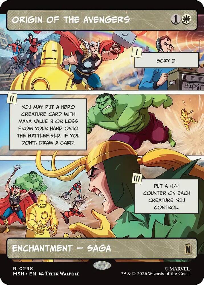 Origin of the Avengers (Borderless) (298) [Marvel Super Heroes] | Boutique FDB TCG