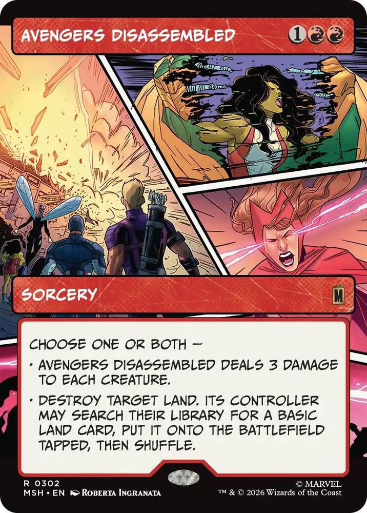 Avengers Disassembled (Borderless) (302) [Marvel Super Heroes] | Boutique FDB TCG