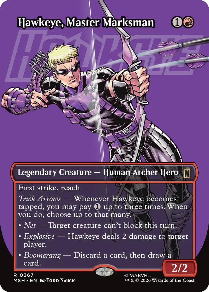 Hawkeye, Master Marksman (Borderless) (367) [Marvel Super Heroes] | Boutique FDB TCG