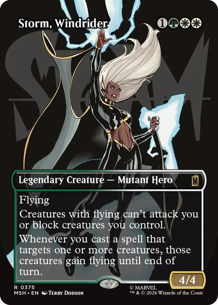 Storm, Windrider (Borderless) (375) [Marvel Super Heroes] | Boutique FDB TCG