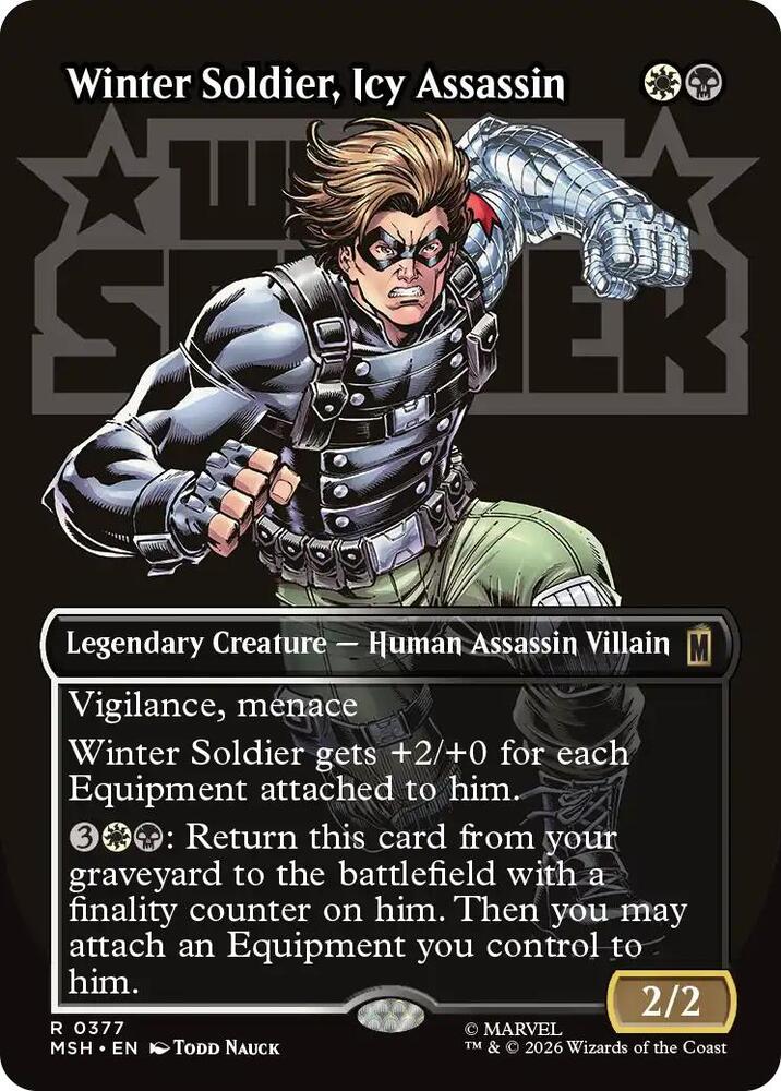 Winter Soldier, Icy Assassin (Borderless) (377) [Marvel Super Heroes] | Boutique FDB TCG