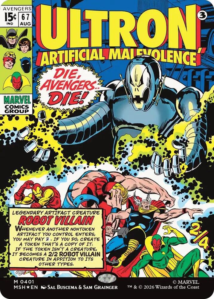 Ultron, Artificial Malevolence (Borderless) (0401) [Marvel Super Heroes] | Boutique FDB TCG