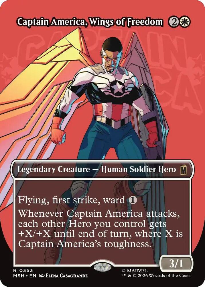 Captain America, Wings of Freedom (Borderless) (353) [Marvel Super Heroes] | Boutique FDB TCG