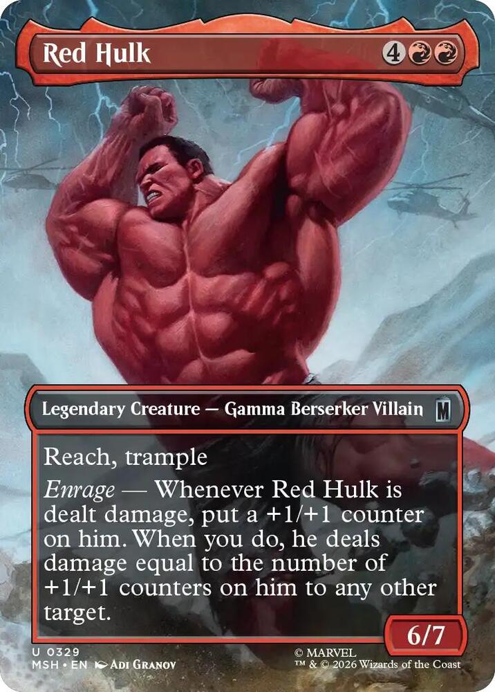 Red Hulk (Borderless) (329) [Marvel Super Heroes] | Boutique FDB TCG