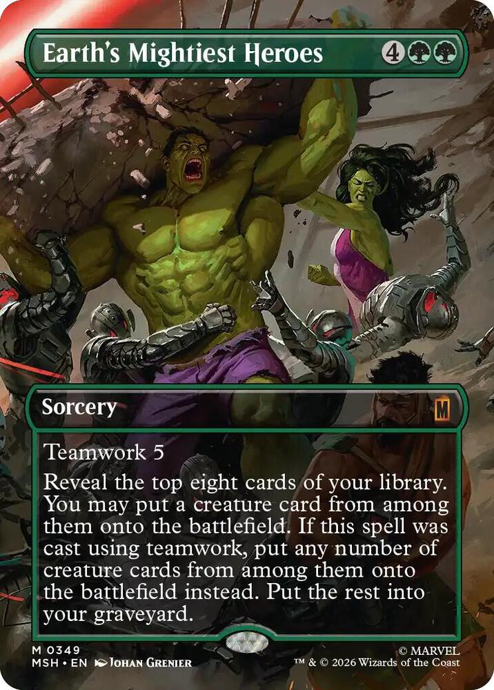 Earth's Mightiest Heroes (Borderless) (349) [Marvel Super Heroes] | Boutique FDB TCG