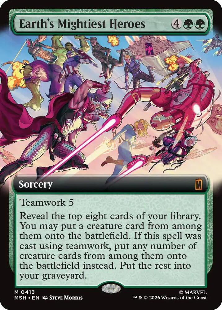 Earth's Mightiest Heroes (Extended Art) (413) [Marvel Super Heroes] | Boutique FDB TCG