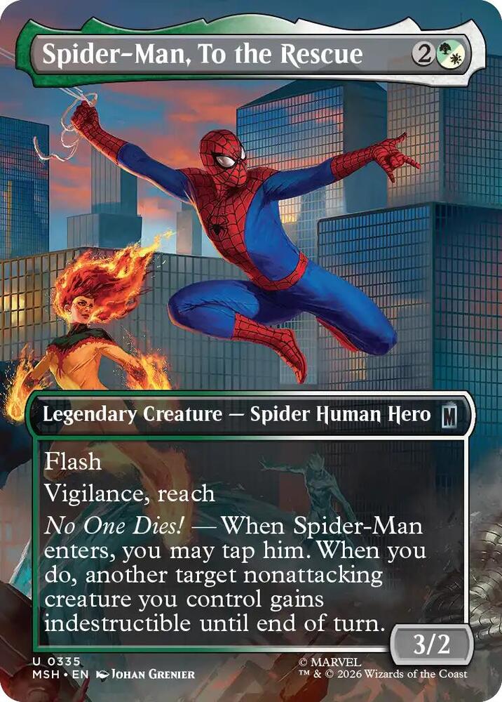 Spider-Man, To the Rescue (Borderless) (335) [Marvel Super Heroes] | Boutique FDB TCG