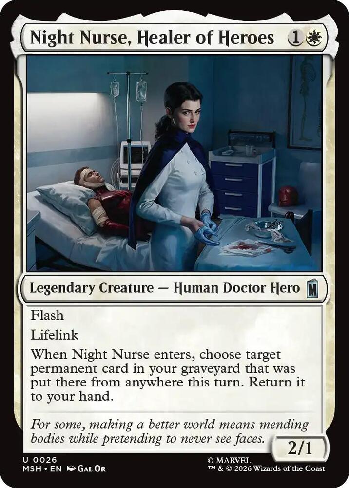 Night Nurse, Healer of Heroes (26) [Marvel Super Heroes] | Boutique FDB TCG