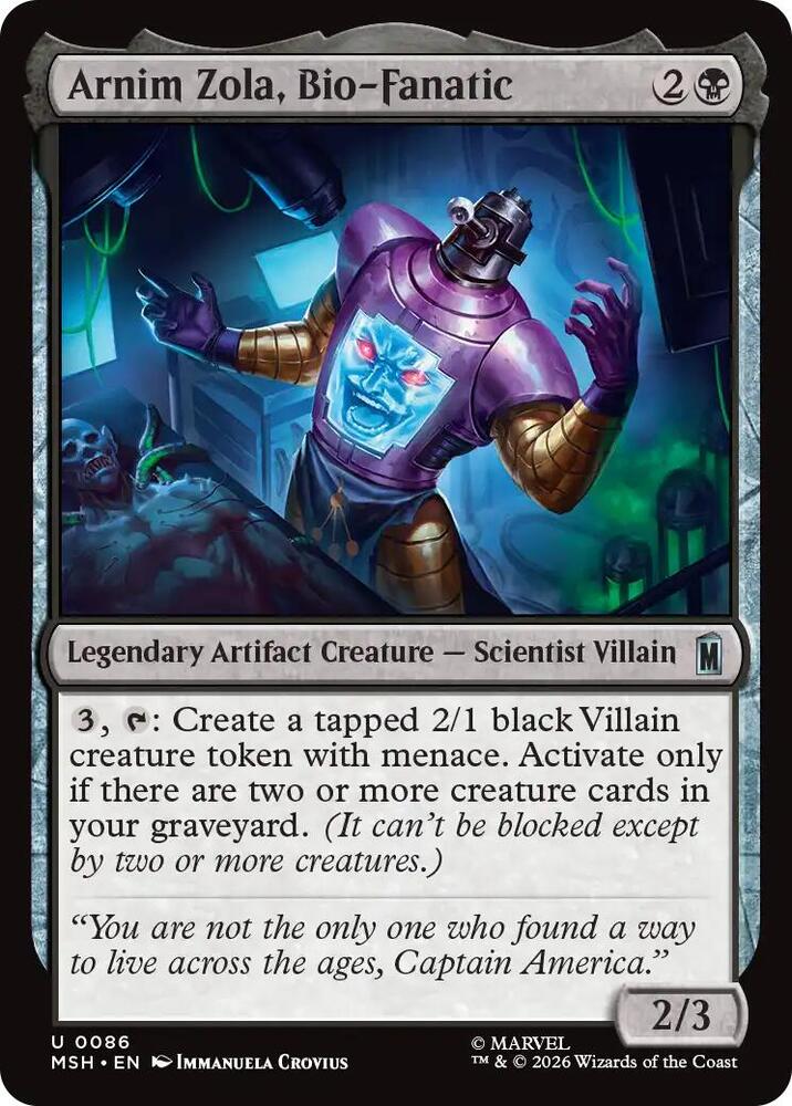Arnim Zola, Bio-Fanatic (86) [Marvel Super Heroes] | Boutique FDB TCG