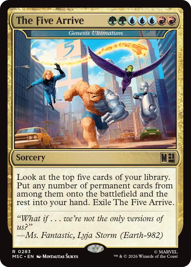 The Five Arrive - Genesis Ultimatum (Surge Foil) [Marvel Super Heroes Commander] | Boutique FDB TCG