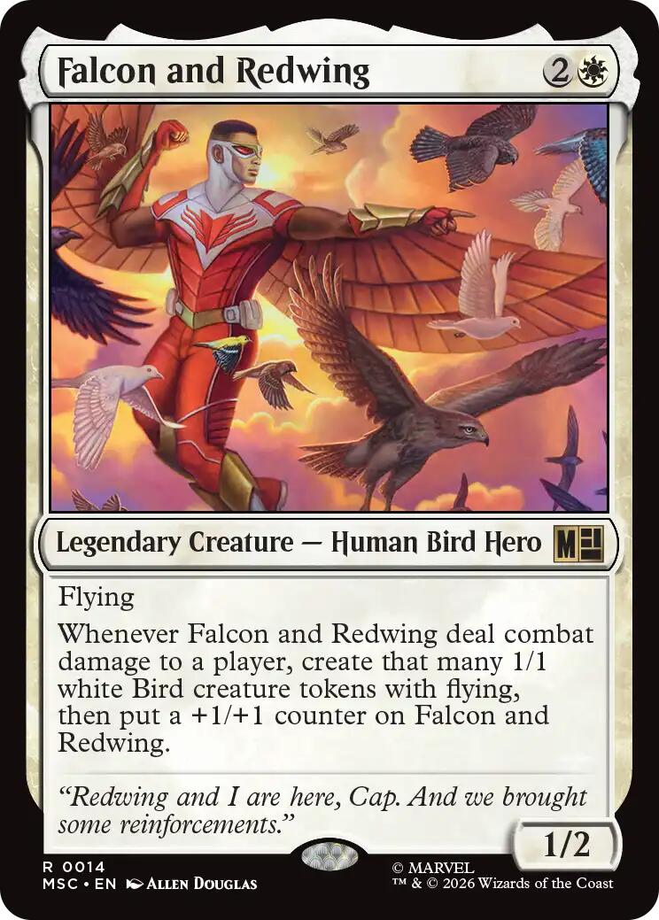 Falcon and Redwing (Surge Foil) [Marvel Super Heroes Commander] | Boutique FDB TCG