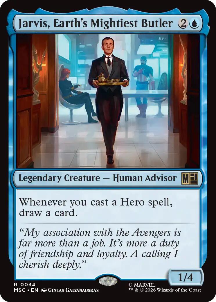 Jarvis, Earth's Mightiest Butler (Surge Foil) [Marvel Super Heroes Commander] | Boutique FDB TCG