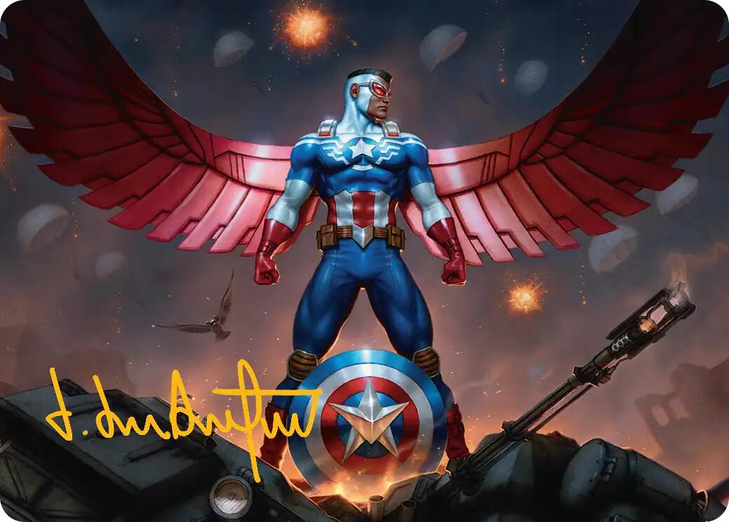 Captain America, Wings of Freedom Art Card (2/45) (Gold-Stamped Signature) [Marvel Super Heroes Art Series] | Boutique FDB TCG