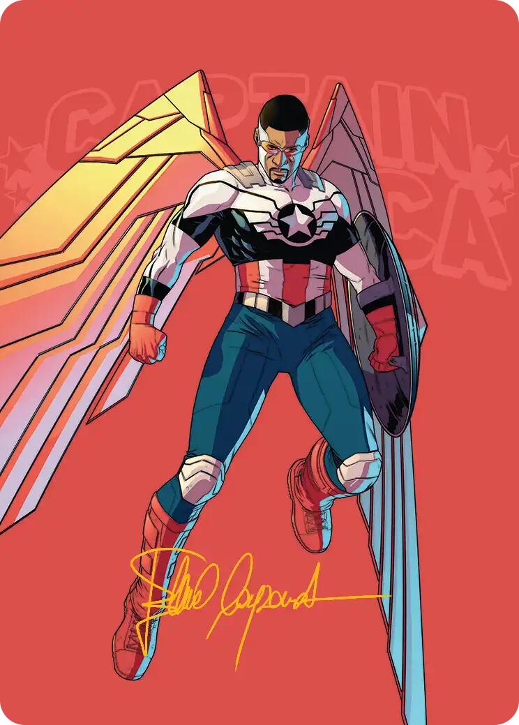 Captain America, Wings of Freedom Art Card (22/45) (Gold-Stamped Signature) [Marvel Super Heroes Art Series] | Boutique FDB TCG