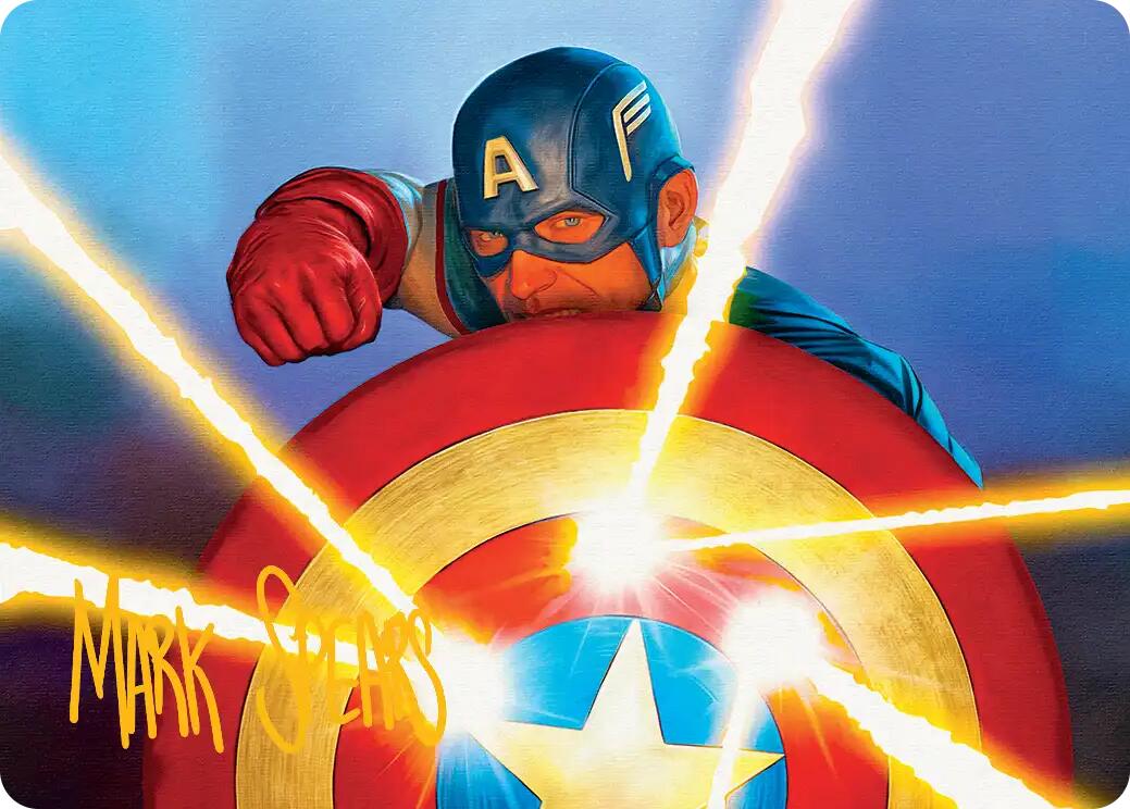 Captain's Defense Art Card (Gold-Stamped Signature) [Marvel Super Heroes Art Series] | Boutique FDB TCG
