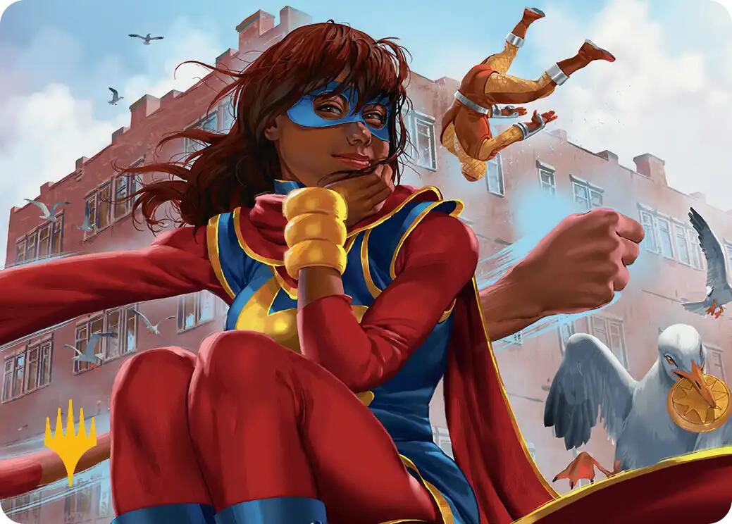 Ms. Marvel, Kamala Khan Art Card (Gold-Stamped Planeswalker Symbol) [Marvel Super Heroes Art Series] | Boutique FDB TCG