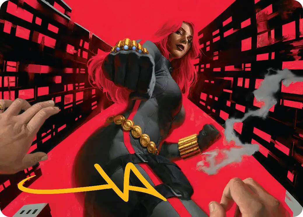Black Widow, Deadly Hunter Art Card (Gold-Stamped Signature) [Marvel Super Heroes Art Series] | Boutique FDB TCG