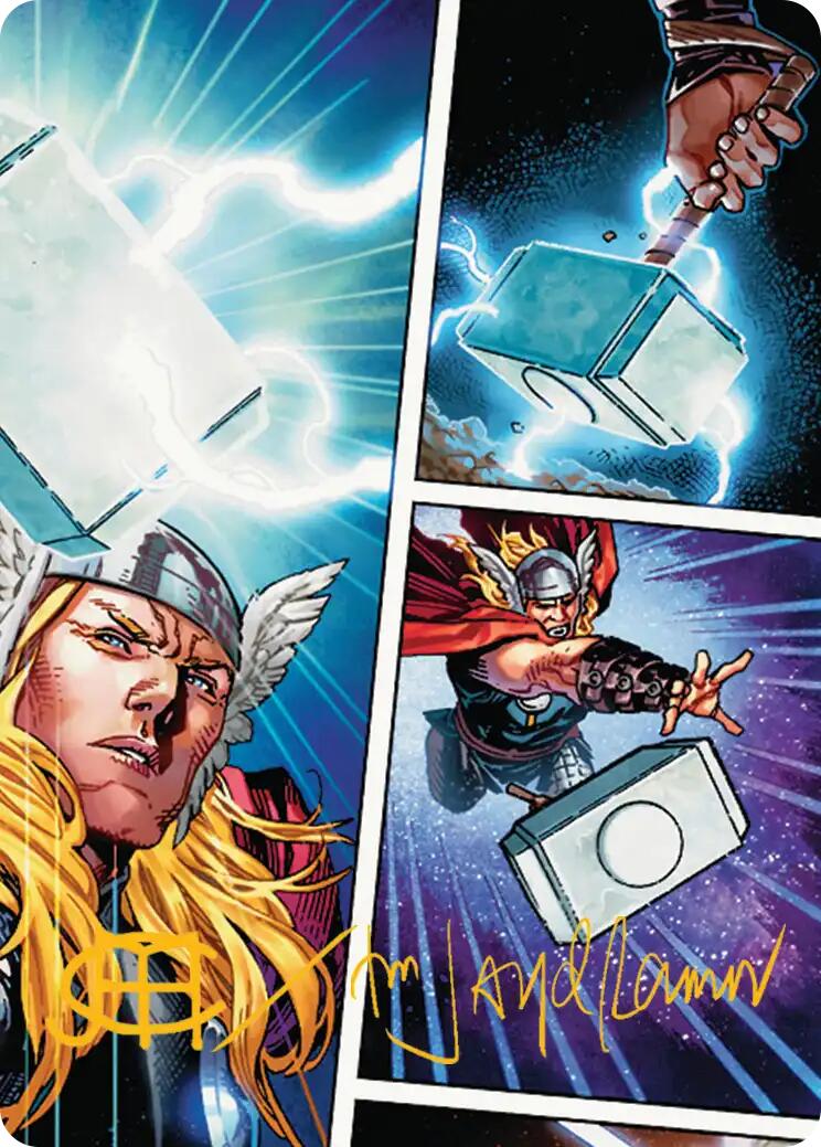 Mjolnir, Hammer of Thor Art Card (Gold-Stamped Signature) [Marvel Super Heroes Art Series] | Boutique FDB TCG