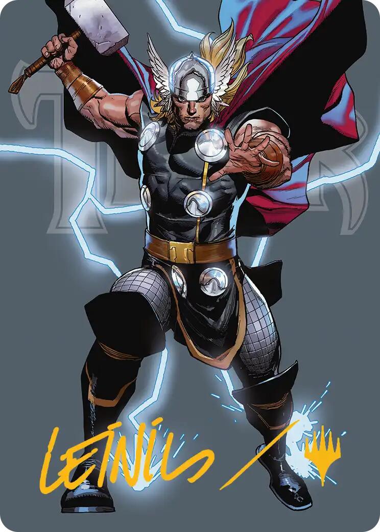 Thor, God of Thunder Art Card (Gold-Stamped Signature) [Marvel Super Heroes Art Series] | Boutique FDB TCG