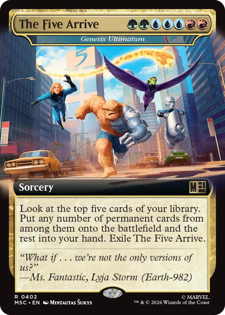 The Five Arrive - Genesis Ultimatum (Extended Art) [Marvel Super Heroes Commander] | Boutique FDB TCG