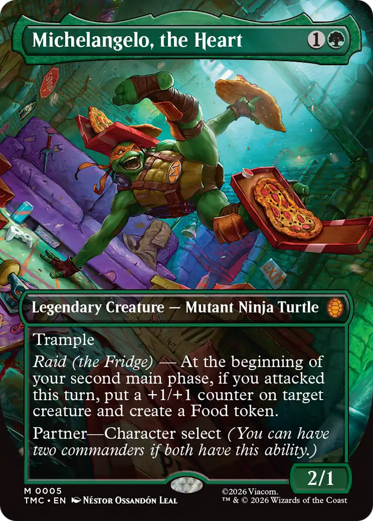 Michelangelo, the Heart (Borderless) [Teenage Mutant Ninja Turtles Commander] | Boutique FDB TCG