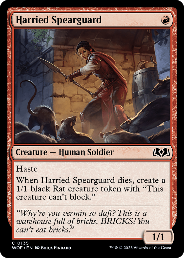 Harried Spearguard [Wilds of Eldraine] | Boutique FDB TCG