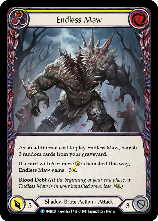Endless Maw (Yellow) [MON127] (Monarch)  1st Edition Normal | Boutique FDB TCG