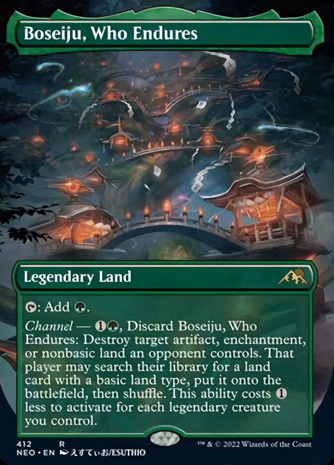 Boseiju, Who Endures (Borderless Alternate Art) [Kamigawa: Neon Dynasty] | Boutique FDB TCG